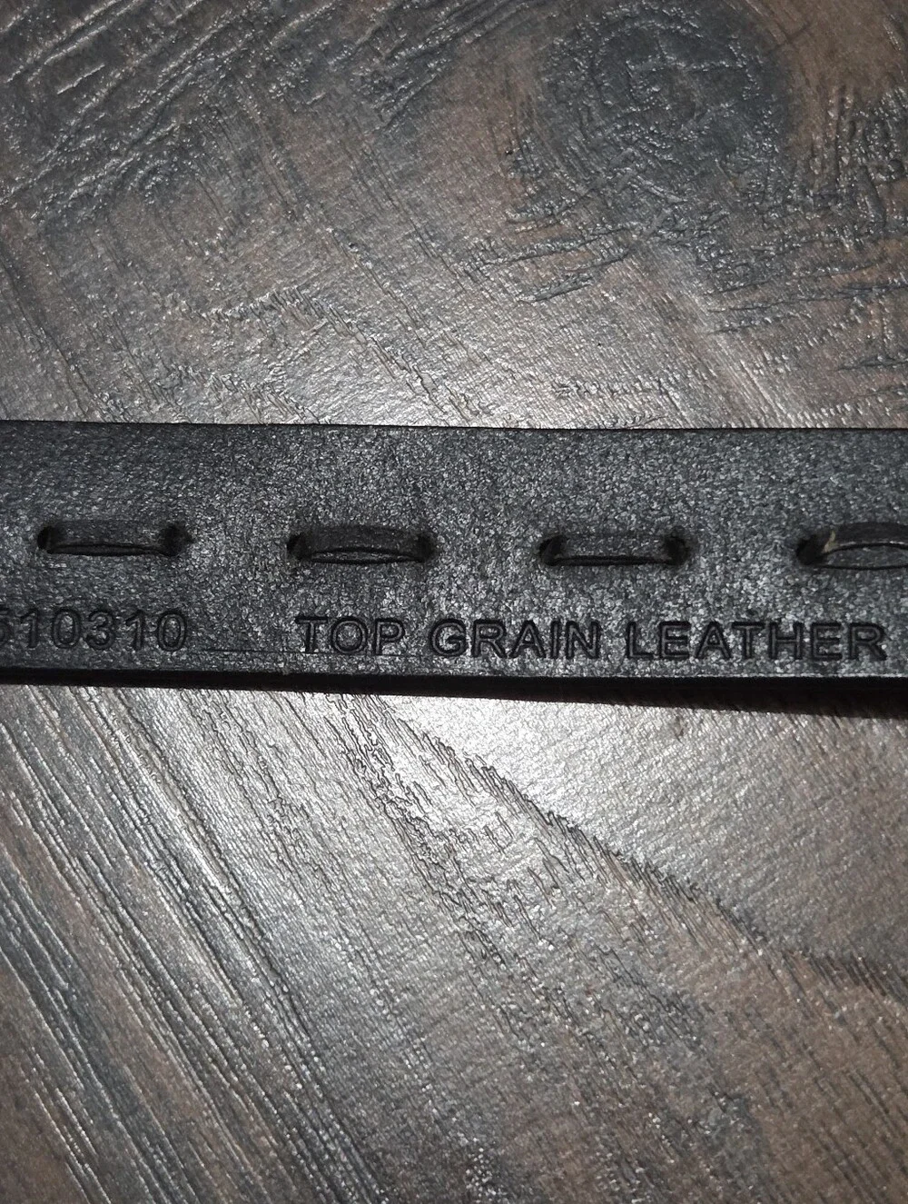 Black Top Grain Leather Belt Size L